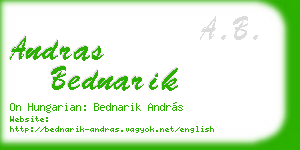 andras bednarik business card