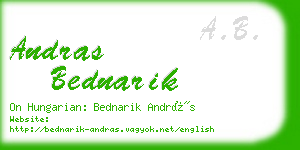 andras bednarik business card